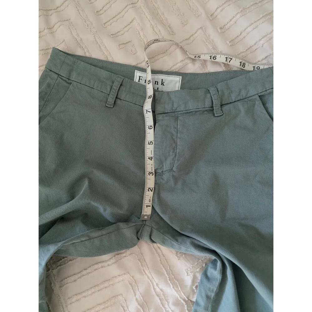 Frank & Eileen Wicklow Chino Pants Sage Green Distressed Hem Size 6 office - Picture 6 of 9